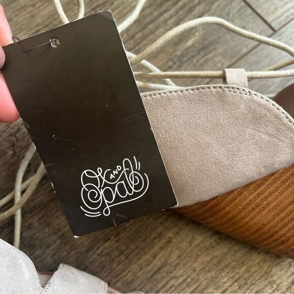 ASOS TALI Lace Up Heeled Sandals Faux Suede Gladiator Shoes Size 5 NWT Grey - Picture 12 of 12